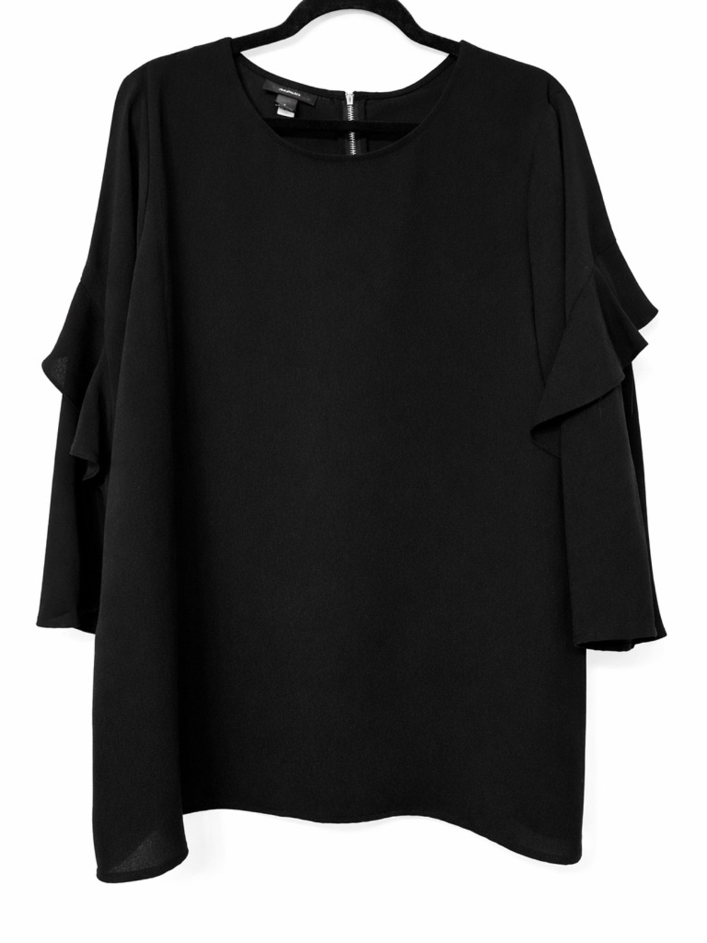 Alfani Black Ruffle Sleeve Blouse Size Large
